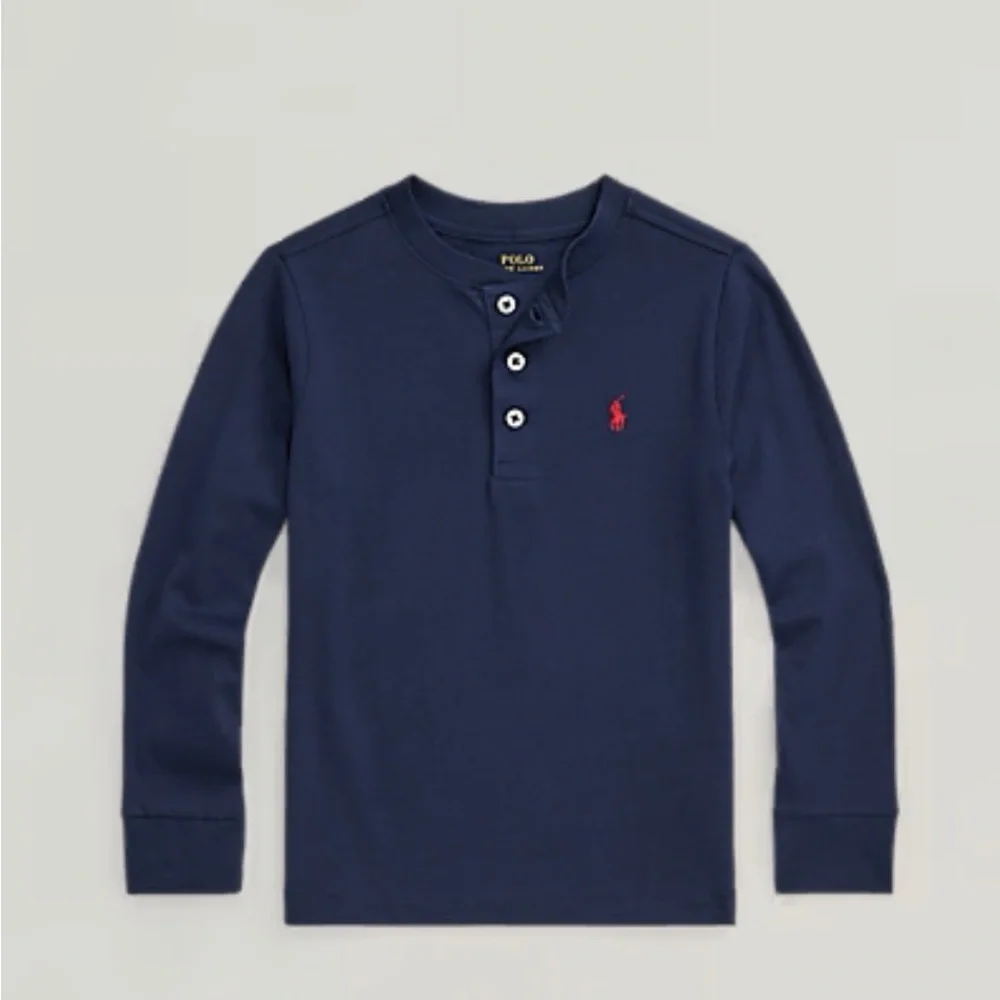 Polo by Ralph Lauren Cotton Jersey Henley Shirt Size 6
